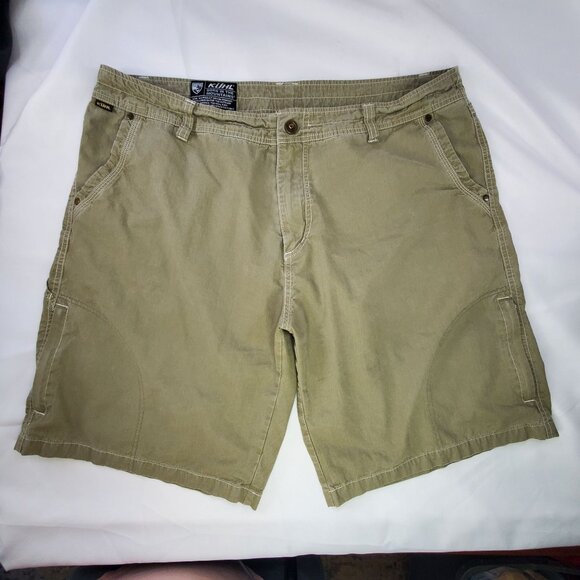 Kühl Mens Cargo Shorts Size 40 Khaki Outdoor Hiking Ripstop Utility Gorpcore - Picture 9 of 9